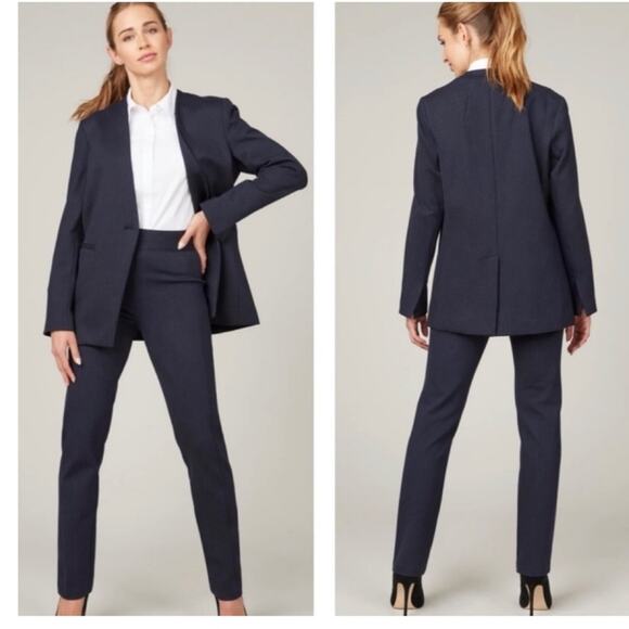 NWT Spanx Perfect Collarless Blazer M Blue - Picture 1 of 7